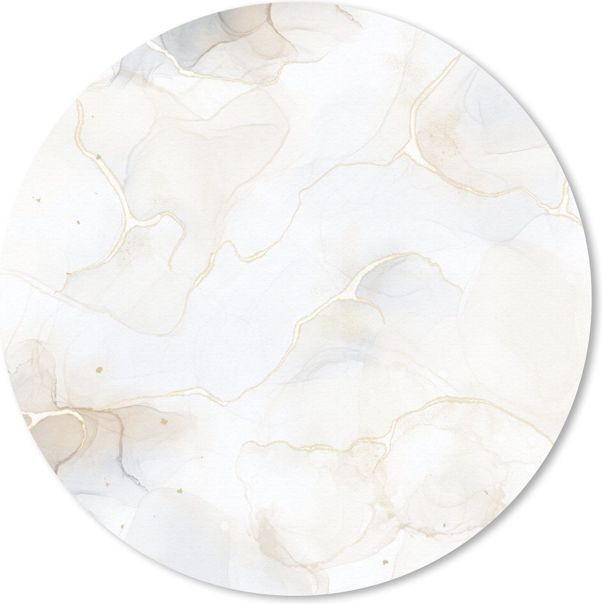 Muismat rond 30x30 cm - Mousepad Marmer - Geel - Lijn - Ronde muismatten