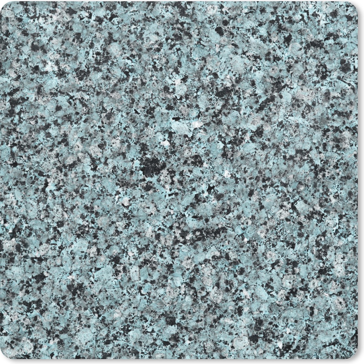 Muismat 30x30 cm - Mousepad Blauw - Zwart - Graniet print - Kristal - Muismatten