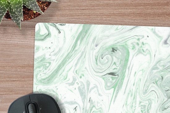 Sous-main 60x30 cm - Tapis de souris Marbre - Vert - Motifs - Sous-main XL - Protège-sous-main - Tapis de souris Ordinateur