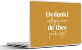 Laptop sticker - 10.1 inch - 'Bedankt collega's voor de thee gekke tijd' - Quotes - Werk - Spreuken - 25x18cm - Laptopstickers - Laptop skin - Cover