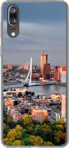 Geschikt voor Huawei P20 hoesje - Rotterdam - Skyline - Boom - Siliconen Telefoonhoesje