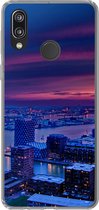 Geschikt voor Huawei P20 Lite (2020) hoesje - Rotterdam - Lucht - Roze - Siliconen Telefoonhoesje