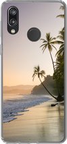 Geschikt voor Huawei P20 Lite (2020) hoesje - Strand - Zonsondergang - Tropisch - Siliconen Telefoonhoesje