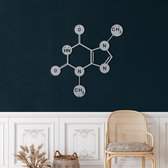 Wanddecoratie |Chocolate Theobromine Molecule decor | Metal - Wall Art | Muurdecoratie | Woonkamer |Zilver| 75x75cm