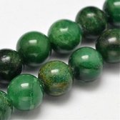 Natuurstenen kralen, Afrikaans Jade, ronde kralen van 4mm. Verkocht per snoer van ca. 39cm.