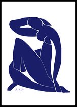 Poster Nu Bleu - Henri Matisse - Cut Outs - Blauw Naakt  - Abstract Kunst Print - 50x70 cm