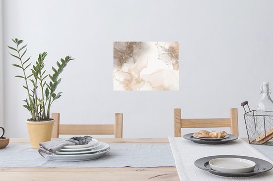 Stickers Stickers muraux - Marbre - Marron - Or - 40x30 cm - Feuille adhésive