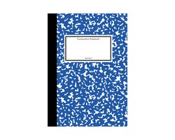 HappyBook - Classic Notebook - Marmer - Marble - Notitieboek - Journal - Klassiek - Blauw - Softcover - Composition - Gelijnd - Werk - Studie - School - Dagboek - Elastiek - Boekenlegger - Cadeau - Relatiegeschenk - Zakelijke uitstraling - Business