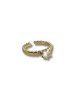 Zatthu Jewelry - N21AW404 - Ieva ring met kristal goud