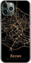 Geschikt voor iPhone 11 Pro hoesje - Reims - Kaart - Goud - Siliconen Telefoonhoesje