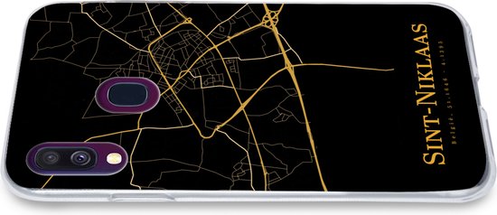 Coque Samsung Galaxy A40 - Saint-Nicolas - Carte - Or - Coque de téléphone en Siliconen
