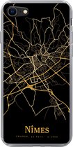 Geschikt voor iPhone 8 hoesje - Nîmes - Kaart - Goud - Siliconen Telefoonhoesje