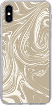Coque iPhone Xs - Marbre - Beige - Wit - Coque de téléphone en Siliconen