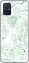 Coque Samsung Galaxy A71 - Imprimé Marbre - Vert - Wit - Coque en Siliconen -