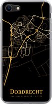 Geschikt voor iPhone 7 hoesje - Dordrecht - Kaart - Goud - Zwart - Siliconen Telefoonhoesje