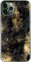Geschikt voor iPhone 11 Pro hoesje - Goud - Verf - Abstract - Zwart - Siliconen Telefoonhoesje