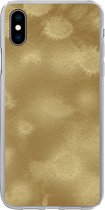 Geschikt voor iPhone Xs hoesje - Goud - Verf - Abstract - Siliconen Telefoonhoesje