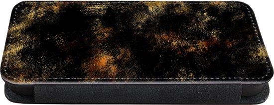 Étui pour téléphone Bookcase iPhone 13 Mini - Goud - Peinture - Abstrait - Zwart - Avec compartiments - Étui portefeuille avec fermeture magnétique