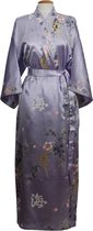 DongDong - Originele Japanse kimono - Polyester - Bloemen motief - Paars - L/XL