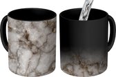 Magische Mok - Foto op Warmte Mok - Marmer - Wit - Goud - 350 ML - Uitdeelcadeautjes