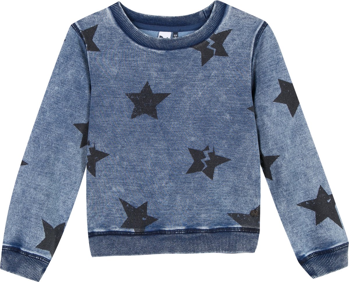 3pommes - Sweater - Blauw tye dye - sterren - Maat 104