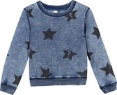 3pommes - Sweater - Meisjes - Blauw tye dye - sterren - Maat 104