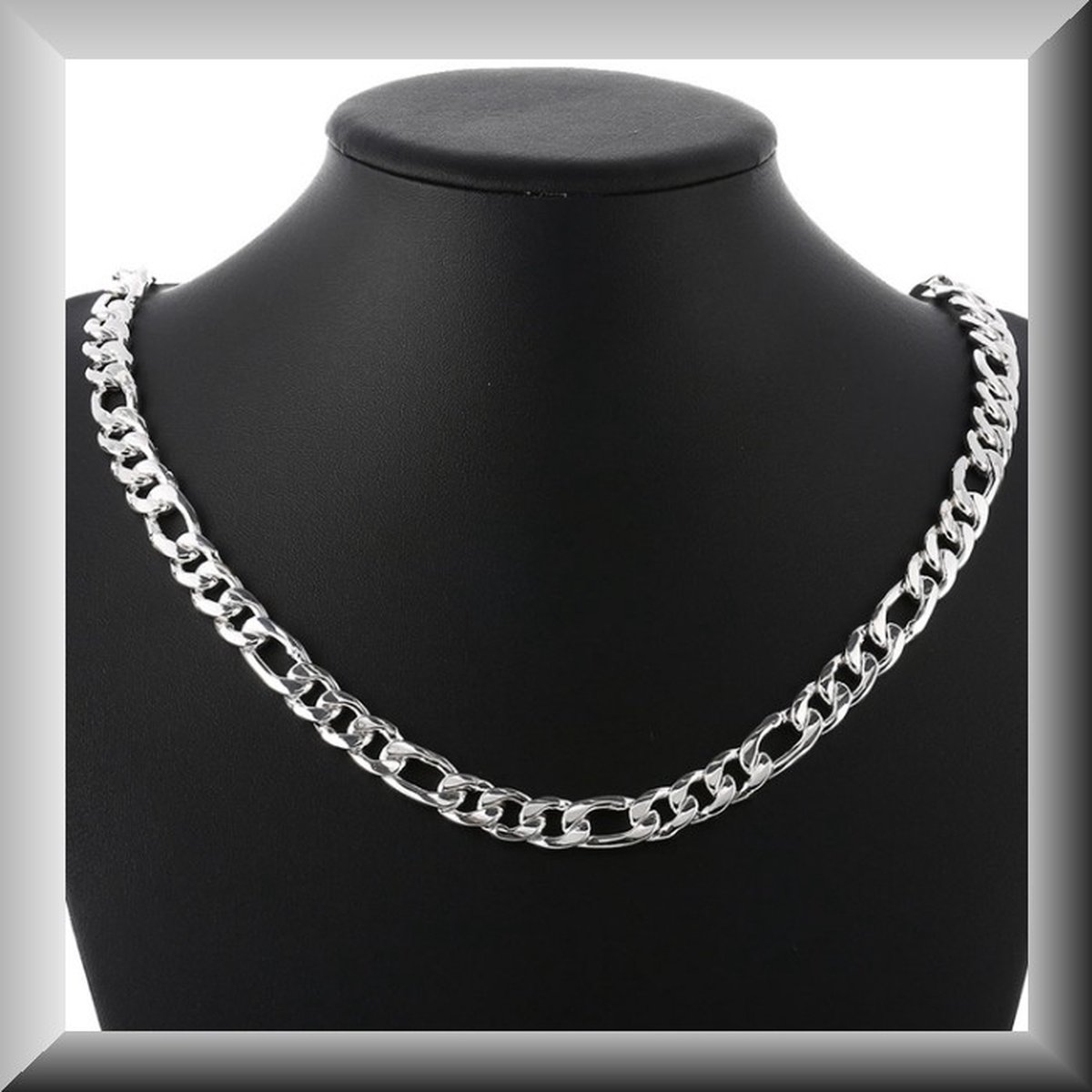 Hetty'S - Klassiek - Figaro - collier - van 925 zilver - 55 cm