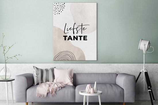 Canvas schilderij 90x120 cm - Wanddecoratie Spreuken - Quotes - 'Liefste tante' - Familie - Muurdecoratie woonkamer - Slaapkamer decoratie - Kamer accessoires - Schilderijen op canvas