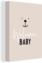 Canvas Schilderij Spreuken - Baby - Welcome baby - Quotes - Kids - Kinderen - 90x120 cm - Wanddecoratie