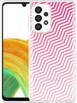 Hoesje Geschikt voor Samsung Galaxy A33 Wavy Pink