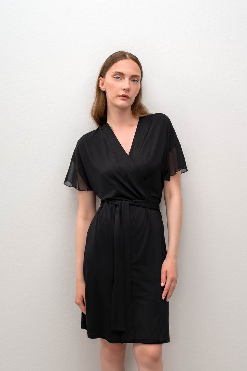 Vamp! Badjas voor dames Micromodal Zwart 16067/100 XL