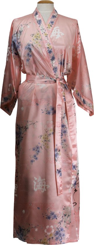 DongDong - Originele Japanse kimono - Polyester - Bloemen - L/XL