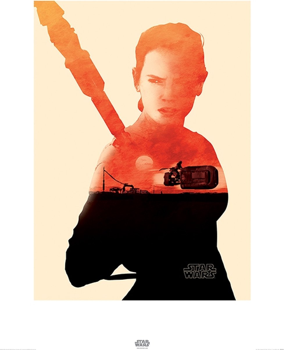 Star Wars Episode VII Rey Tri Art Print 60x80cm | Poster Multi color