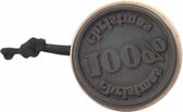 Houten stempel rond christmas 100% christmas Ø 3,4 cm hoog 7,2 cm