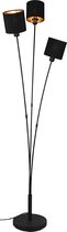 LED Vloerlamp - Nitron Torry - E14 Fitting - 3-lichts - Rond - Mat Zwart - Aluminium - Max. 40W