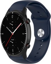 Siliconen Smartwatch bandje - Geschikt voor Strap-it Amazfit GTR 2 sport band - donkerblauw - GTR 2 - 22mm - Strap-it Horlogeband / Polsband / Armband