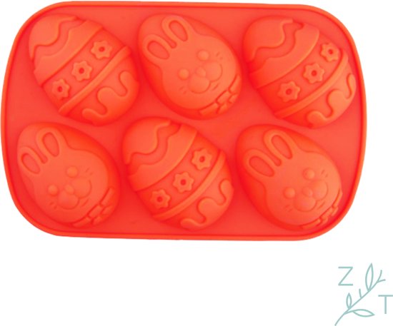 ZijTak - Paasei bakvorm - Rood - Pasen - Chocolade vorm - Cake - Gebak -  Siliconen -... | bol.com