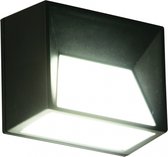 Oneiro’s Luxe wandlamp Skye solar 15lm 6 x 8 x 10 cm zwart/wit - zwart - prikspot - zonne-energie - led buiten - lamp - solar – LED – tuinverlichting – tuin – zomer – verlichting –