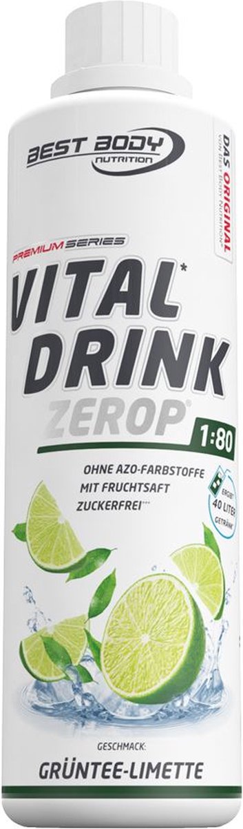 Best Body Nutrition Vital Drink Zerop (500ml) Green Tea Lime - Intra- & Post-Workout - Intra-Workout