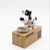 Spaarpot Hond - Sinterklaas cadeau - Kerstcadeau - Wit en Zwart - Hondje - Kinderen - Muntjes etende Hond