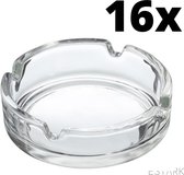 ESTARK® 16 x Asbak Glas - Standaard - Glazen Asbakken - Ashtray - Horeca - Café - 9 cm - Tafel Asbak - 16 STUKS