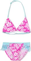 Meisjes Bikini - FlowerPower - Roze/Lichtblauw - Maat 8 jaar (128 cm)