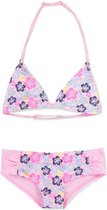 Meisjes Bikini - Flowers - Roze - Maat 8 jaar (128 cm)