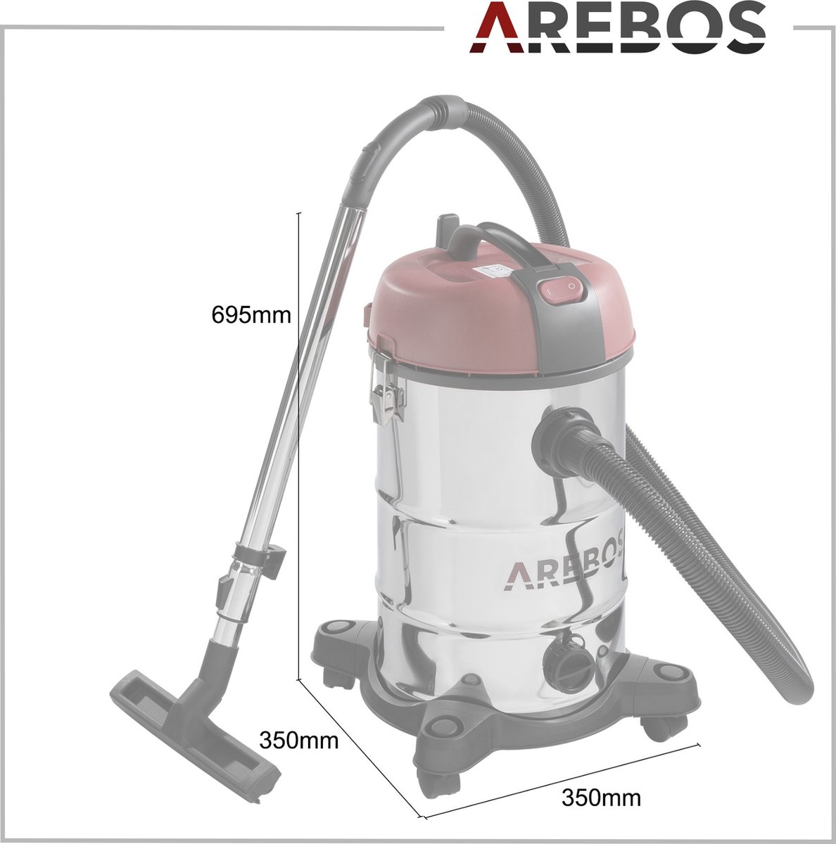 AREBOS Industriële stofzuiger Vacuum Cleaner 1800 W Stof- en waterzuigers  30 L | bol.com
