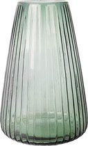 XLBoom - DIM STRIPE Large - Bloemenvaas met gestreept glas - Lichtgroen - Ø19.5xh30cm