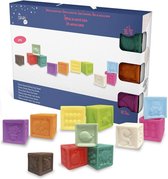 Gekleurde Blokken voor Baby - 12 Stuks - Tachan - Rubber - Duurzaam en Veilig - Zacht