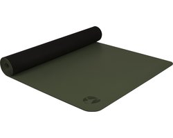 Ecoyogi PRO GRIP Yogamat (180 x 65 x 0,42 cm) - Olijf Groen - 100% Natuurrubber en Vochtabsorberende PU Top Laag | Geweldige veerkracht | Onder alle omstandigheden een stevige grip | Geschikt voor Hot, Bikram, Vinyasa, Flow, Ayenger en Ashtanga Yoga