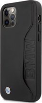 BMW Leather Backcover met Card Slot voor Apple iPhone 12 / 12 Pro (6.1") - Zwart