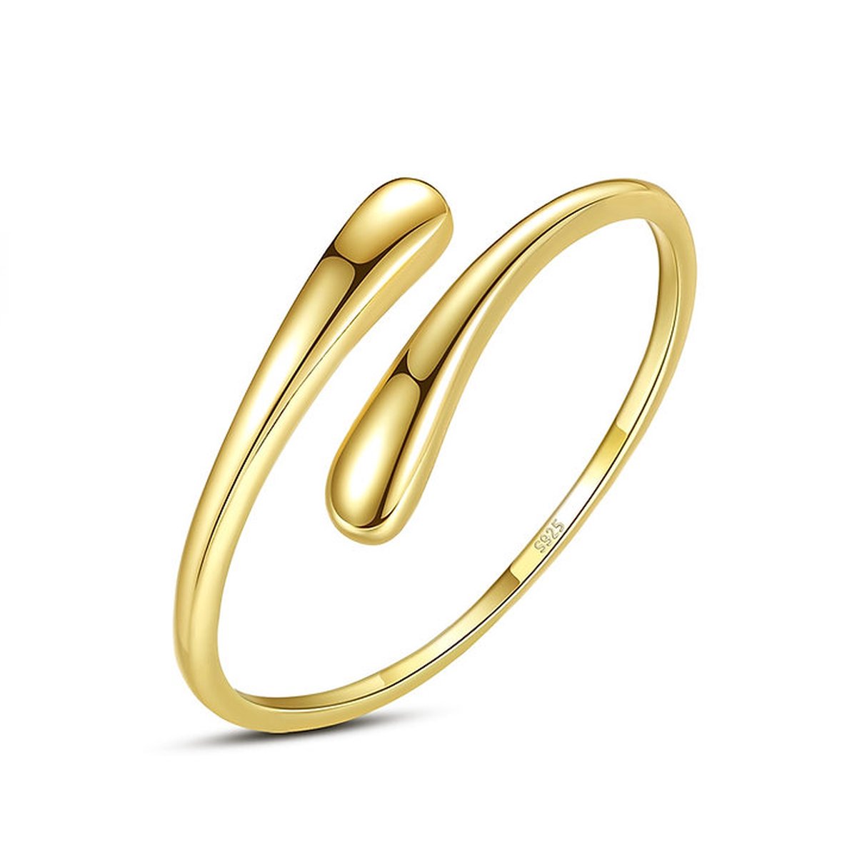verstelbare ring dames zilver 925 Aria III 14k goud verguld - multimaat ring verstelbaar van Sophie Siero in Geschenkverpakking