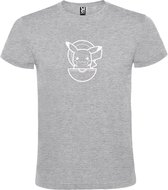 Grijs T-shirt ‘Pikachu in Pokeball’ Wit Maat M